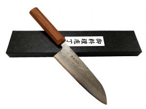 Dao cắt Sakon Ginga Santoku 3 lớp tay cầm gỗ Walnut